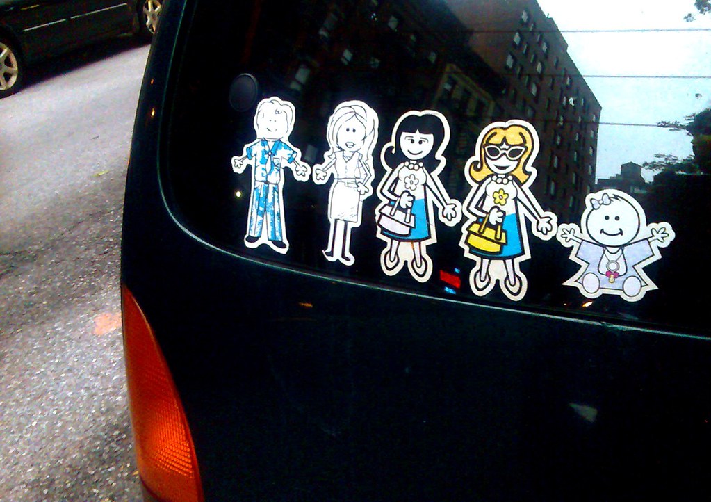 family stickers on car